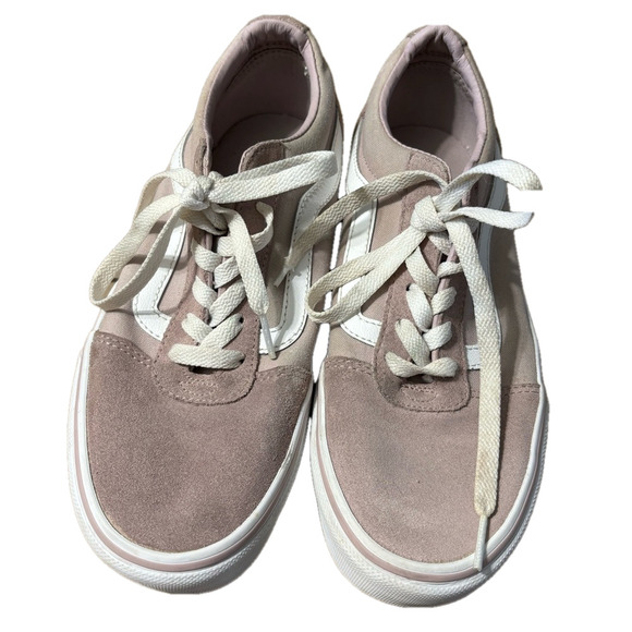 Vans Old Skool light pink Size 8.5 preowned Low top side stripe - Picture 1 of 7